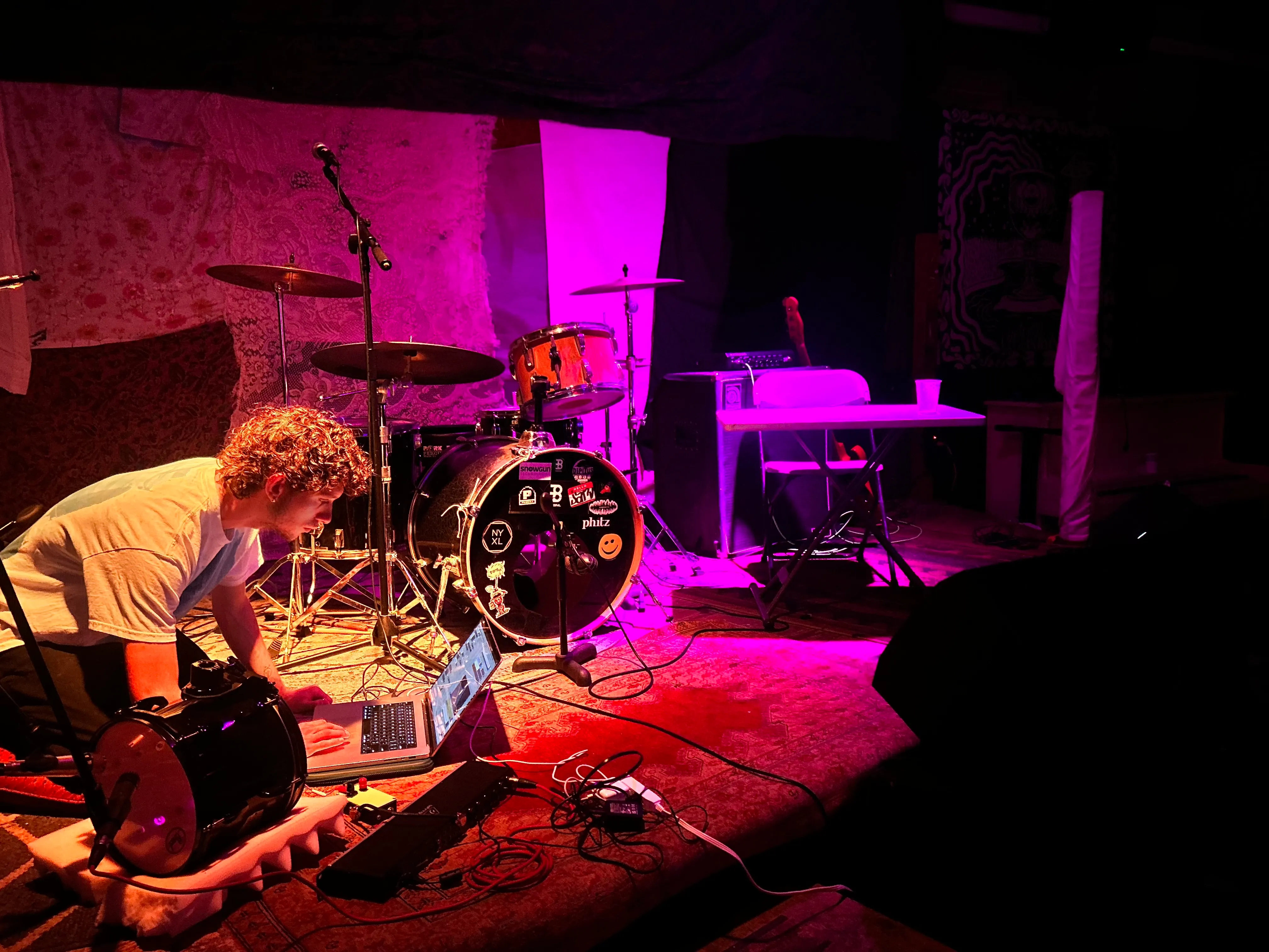 a drum next to me on the floor